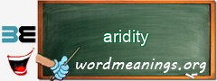 WordMeaning blackboard for aridity